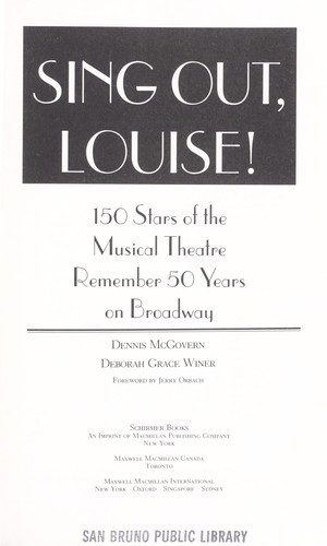 Cover for Sing out, Louise!