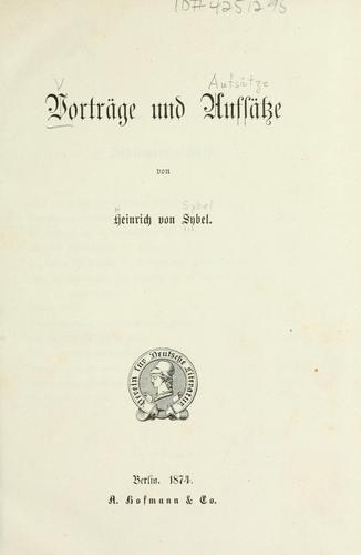 Cover for Vorträge und Aufsätze.