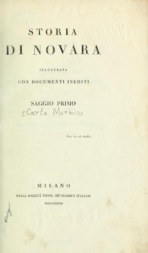 Cover for Storia di Novara illustrata con documenti inediti