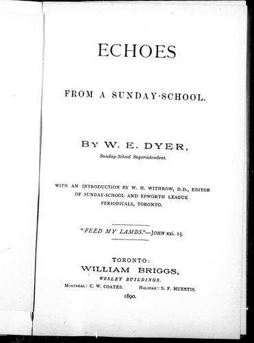 Cover for Echoes from a Sunday-school