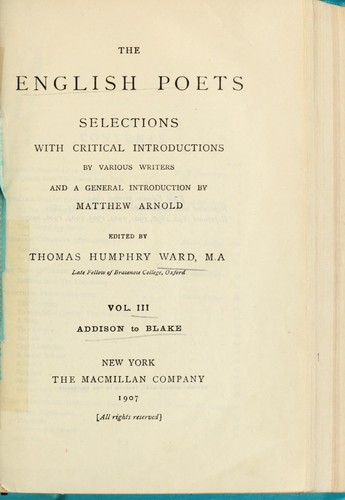 Cover for The English poets