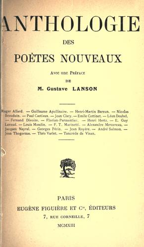 Cover for Anthologie des poètes nouveaux.