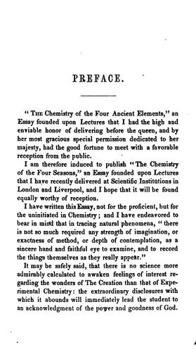 Cover for Chemistry of the Four Seasons, Spring, Summer, Autumn, and Winter: An Essay, Principally ...