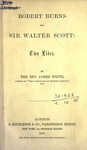 Cover for Robert Burns and Walter Scott