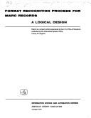 Cover for Format recognition process for MARC records