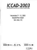Cover for Iccad-2003: Ieee/Acm International Conference on Computer Aided Design 