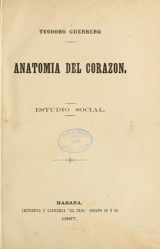 Cover for Anatomia del corazon