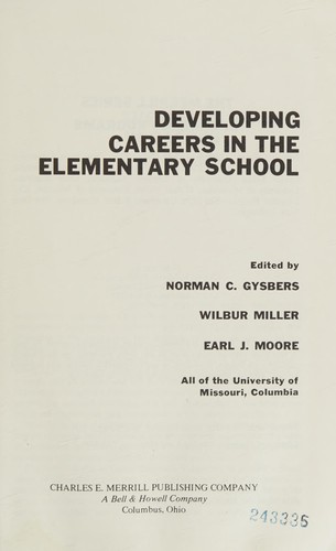 Cover for Developing careers in the elementary school.