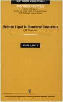 Cover for Electron Liquid in Disordered Conductors (Soviet Scientific Reviews Section a: Physics Reviews)