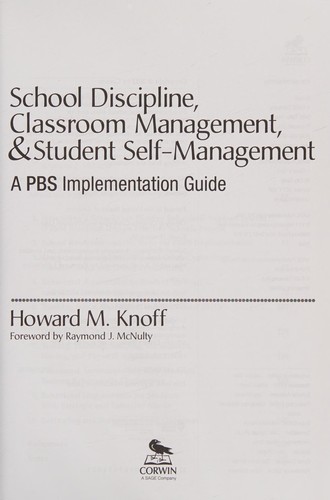 Cover for School discipline, classroom management, and student self-management