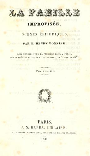 Cover for famille improvisée