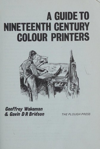 Cover for A guide to nineteenth century colour printers