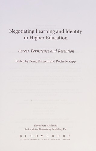Cover for Negotiating Learning and Identity in Higher Education