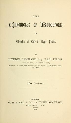 Cover for The chronicles of Budgepore; or, Sketches of life in Upper India.