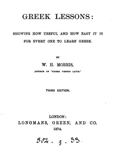 Cover for Greek lessons; shewing how useful and how easy it is for every one to learn Greek