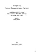 Cover for Essays on Gurage language and culture