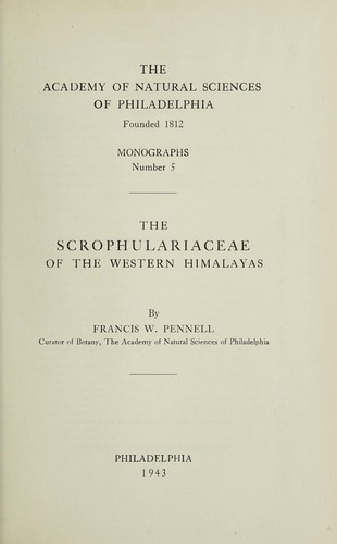 Cover for The Scrophulariaceae of the western Himalayas