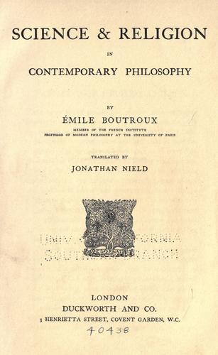 Cover for Science & religion in contemporary philosophy