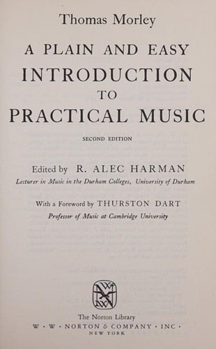 Cover for A plain and easy introduction to practical music