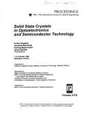 Cover for Solid state crystals in optoelectronics and semiconductor technology