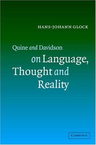 Cover for Quine and Davidson on Language, Thought and Reality