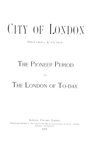 Cover for City of London, Ontario, Canada