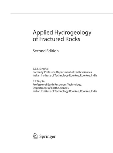 Cover for Applied Hydrogeology of Fractured Rocks