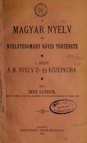 Cover for A magyar nyelv és nyelvtudomány rövid története
