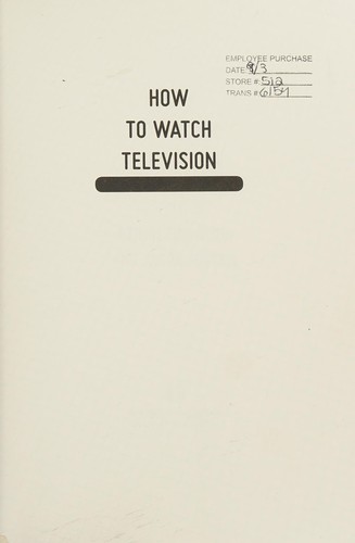 Cover for How to Watch Television