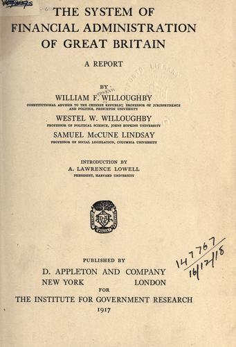 Cover for The system of financial administration of Great Britain