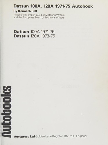 Cover for Datsun 100A, 120A 1971-75 Autobook