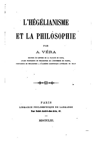 Cover for L' hégélianisme et la philosophie