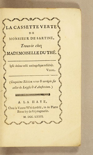 Cover for La cassette verte de Monsieur de Sartine, trouvée chez Mademoiselle du Thé