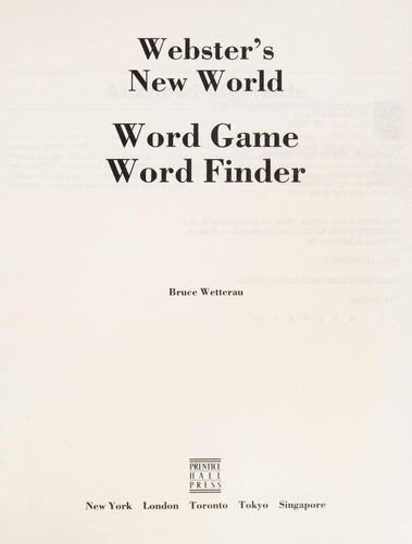 Cover for Webster's New World Word Game