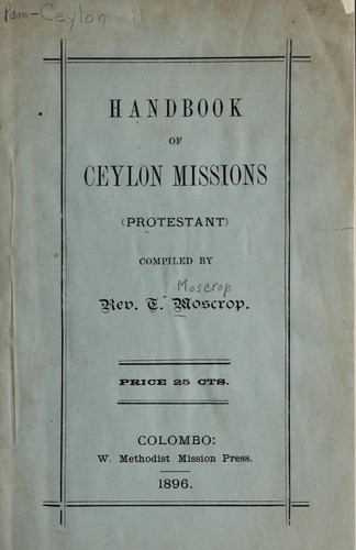 Cover for Handbook of Ceylon missions (Protestant)