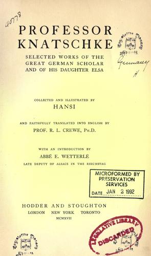 Cover for Professor Knatschke