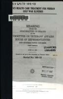Cover for VA's health care treatment for Persian Gulf War illnesses