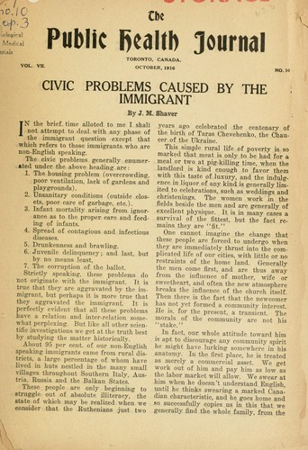 Cover for Canadian journal of public health