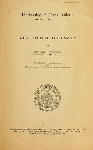 Cover for What to feed the family