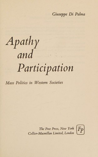 Cover for Apathy and participation