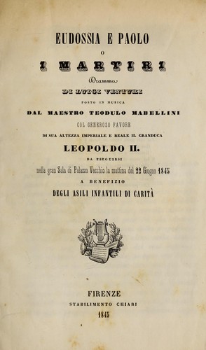 Cover for Eudossia e Paolo