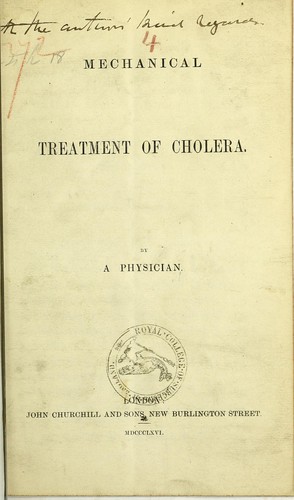 Cover for Mechanical treatment of cholera