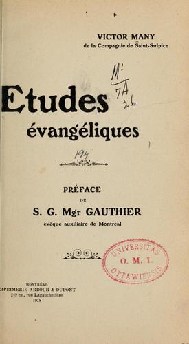 Cover for Etudes évangéliques