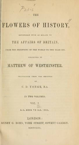 Cover for The flowers of History, especially such as relate to the affairs of Britain