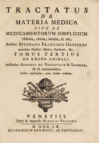 Cover for Tractatus de materia medica, sive de medicamentorum simplicium historia, virtute, delectu & usu