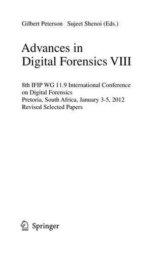 Cover for Advances in Digital Forensics VIII
