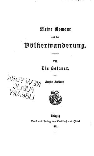 Cover for Kleine Romane aus der Völkerwanderung
