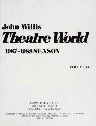 Cover for Theatre world.