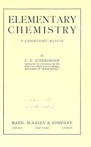 Cover for Elementary chemistry