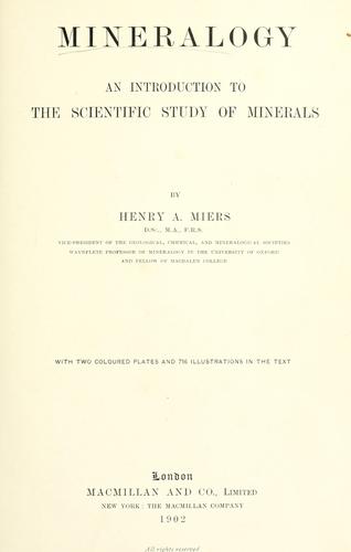 Cover for Mineralogy